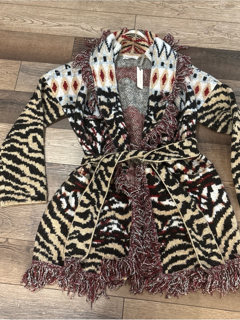 Anthropologie Paloma Fringed Women's Cardigan Sweater Size Small